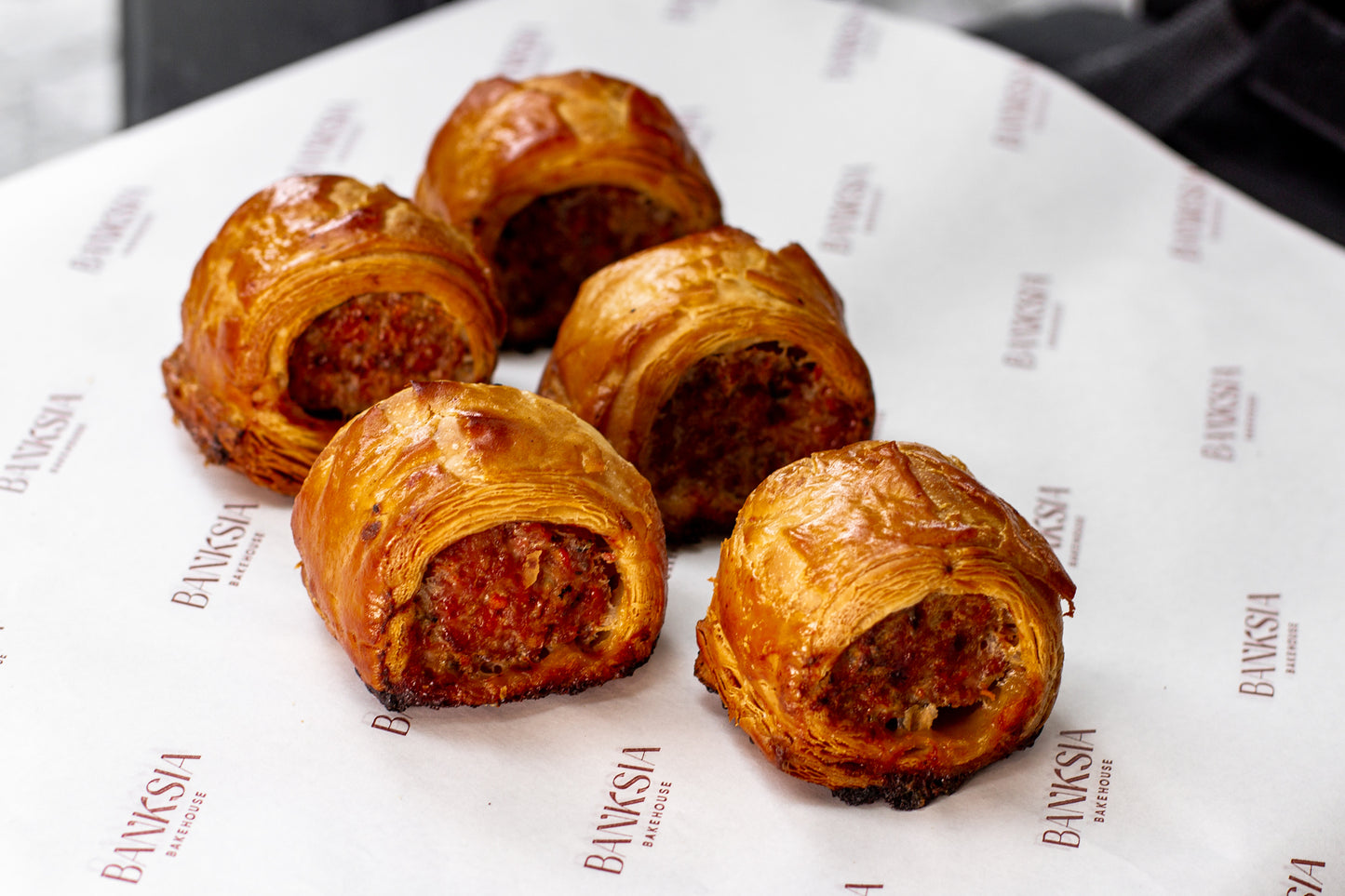 Mini Pork & Fennel Sausage Rolls- Catering Banksia Bakehouse Sydney