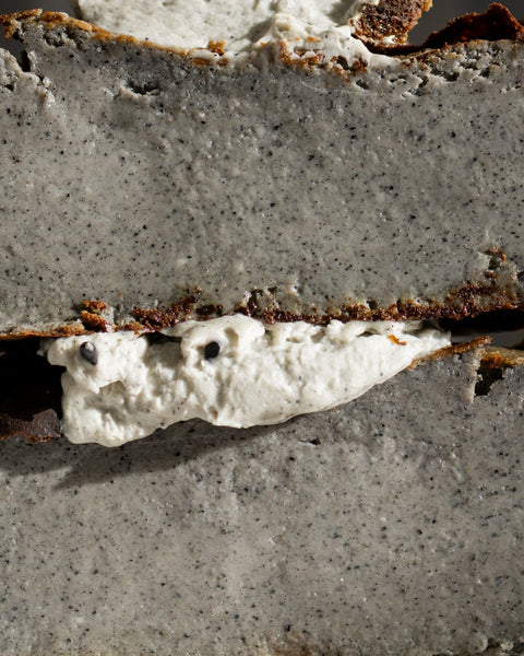 Black Sesame Basque Cheesecake Whole Cross Section
