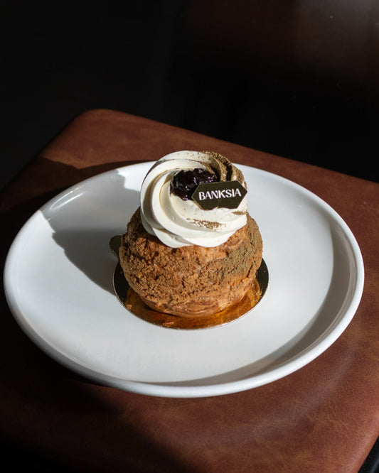 Hojicha and Prune Choux