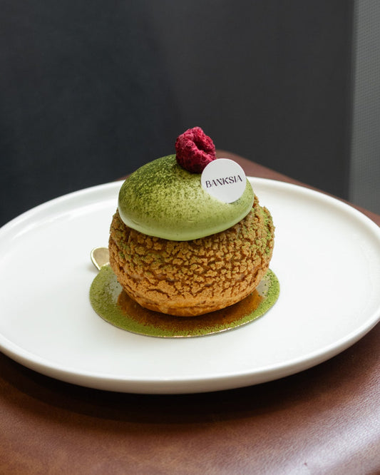 Matcha Raspberry Choux Banksia Bakehouse