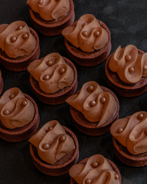 Mini Salted Caramel and Chocolate Tart Catering