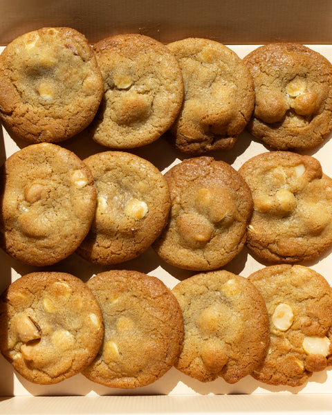 Mini White Chocolate Macadamia Cookies