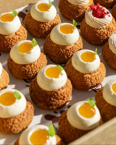 Mini Yuzu and Mandarin Choux Banksia Bakehouse Catering