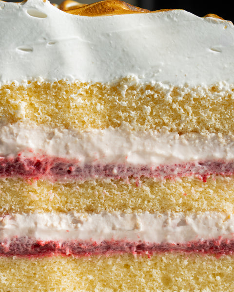 Raspberry Meringue Cross Section