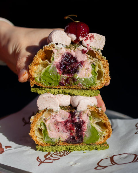 Cherry Matcha Choux