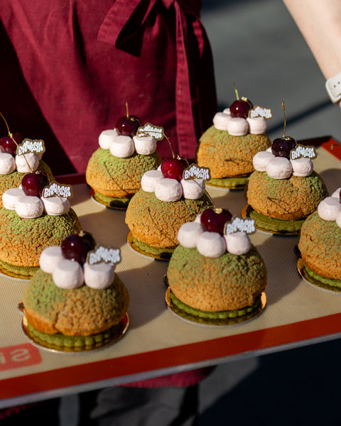 Cherry Matcha Choux