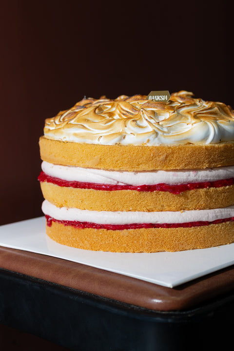 Raspberry Meringue Cake